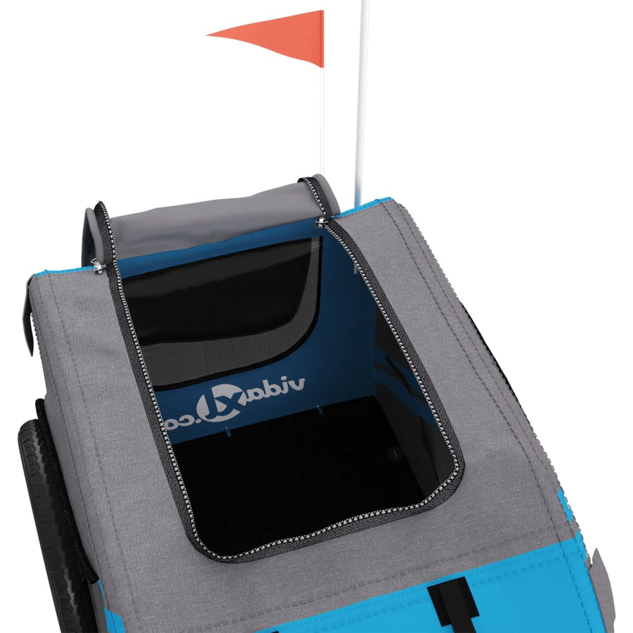 Hondenfietstrailer Oxford Stof En Ijzer En Grijs 133.5 x 69 x 73.5 cm Blauw