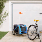Hondenfietstrailer 133.5x69x73.5 cm blauw grijs