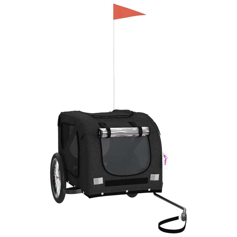 Hondenfietstrailer Oxford Stof En Ijzer 133.5 x 69 x 73.5 cm Zwart