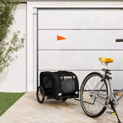 Hondenfietstrailer 133.5x69x73.5 cm zwart