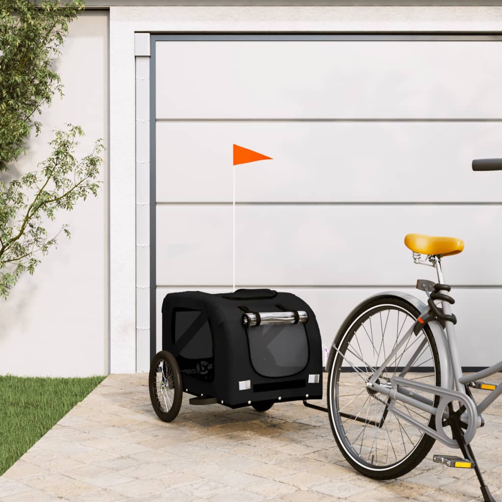 Hondenfietstrailer Oxford Stof En Ijzer 133.5 x 69 x 73.5 cm Zwart
