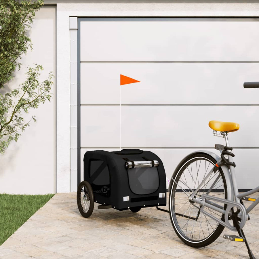 Hondenfietstrailer Oxford Stof En Ijzer 133.5 x 69 x 73.5 cm Zwart