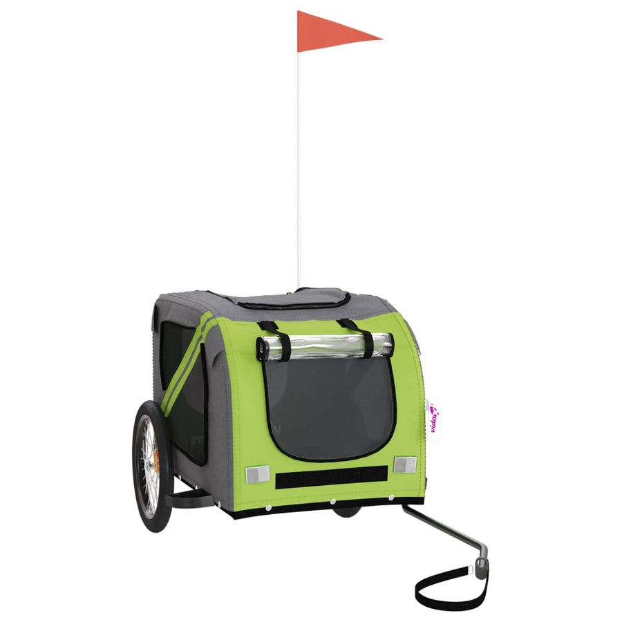 Hondenfietstrailer Oxford Stof En Ijzer En Grijs 133.5 x 69 x 73.5 cm Groen