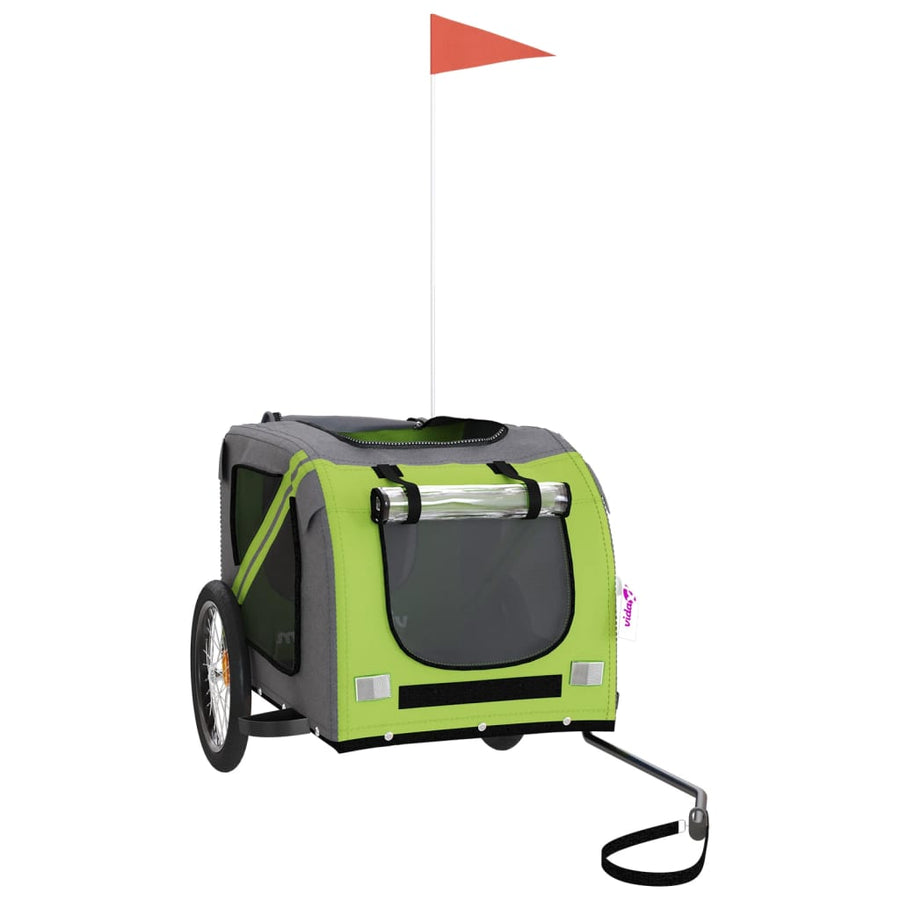 Hondenfietstrailer Oxford Stof En Ijzer En Grijs 133.5 x 69 x 73.5 cm Groen