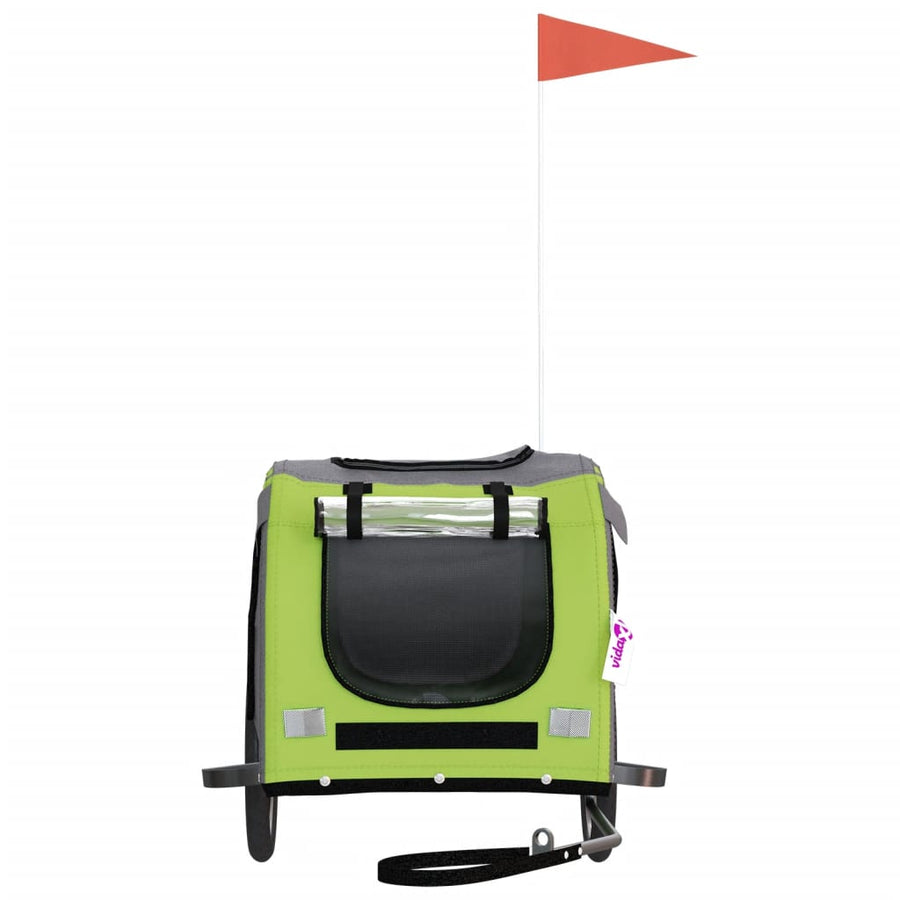 Hondenfietstrailer Oxford Stof En Ijzer En Grijs 133.5 x 69 x 73.5 cm Groen