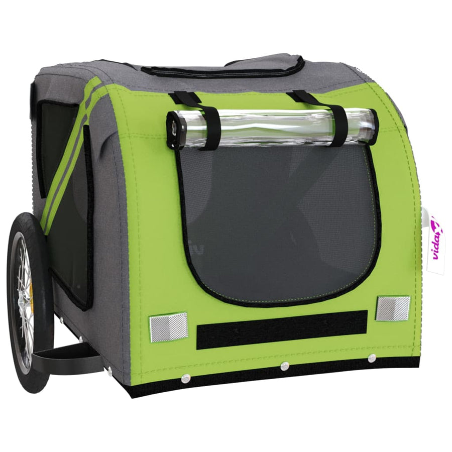Hondenfietstrailer Oxford Stof En Ijzer En Grijs 133.5 x 69 x 73.5 cm Groen