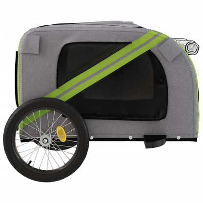 Hondenfietstrailer Oxford Stof En Ijzer En Grijs 133.5 x 69 x 73.5 cm Groen
