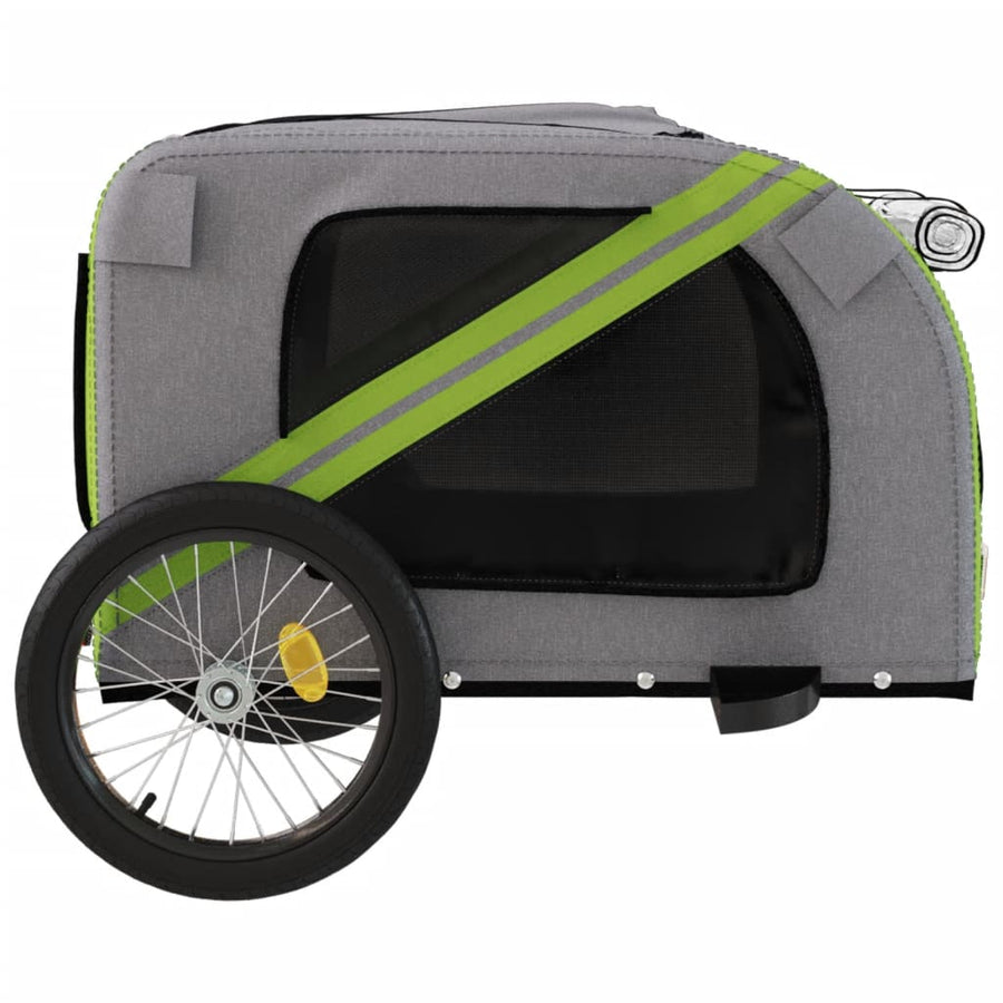 Hondenfietstrailer Oxford Stof En Ijzer En Grijs 133.5 x 69 x 73.5 cm Groen