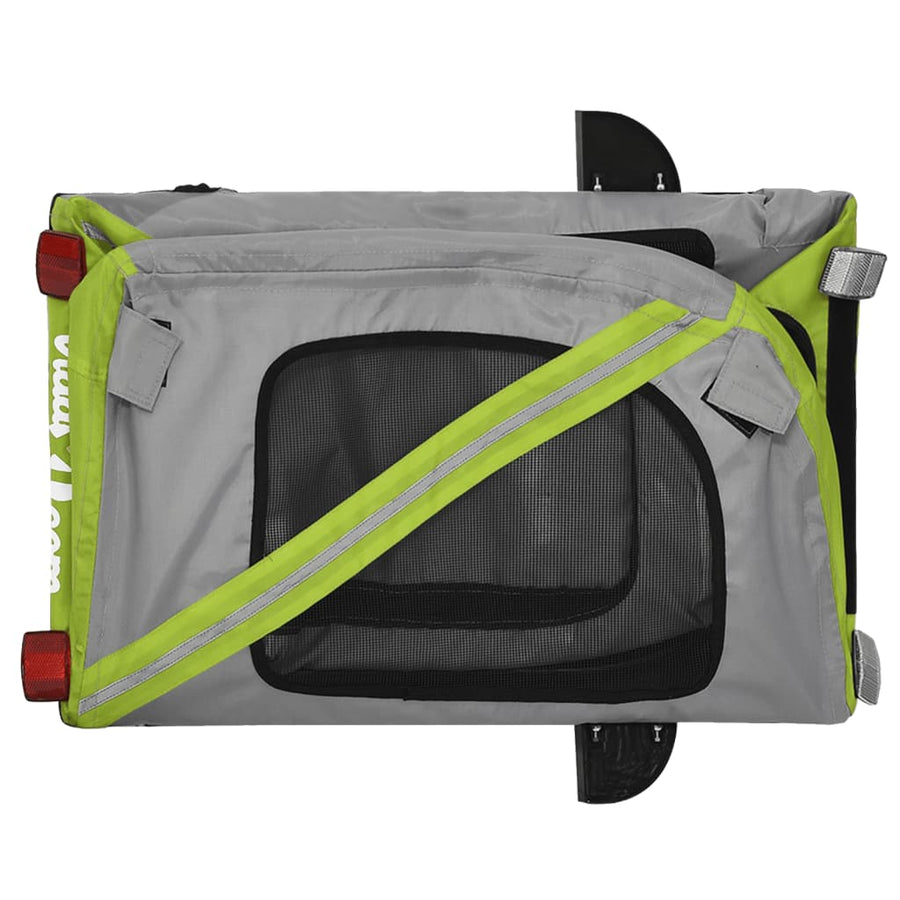 Hondenfietstrailer Oxford Stof En Ijzer En Grijs 133.5 x 69 x 73.5 cm Groen