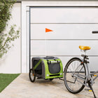 Hondenfietstrailer 133.5x69x73.5 cm groen grijs