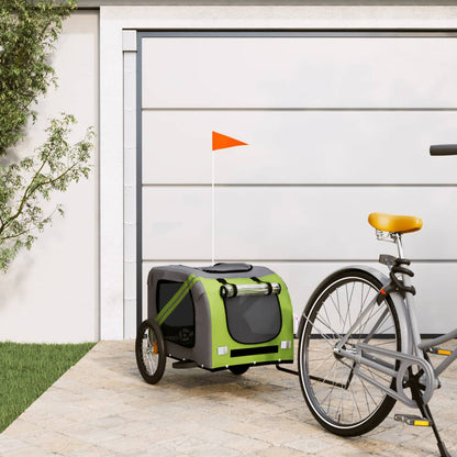 Hondenfietstrailer Oxford Stof En Ijzer En Grijs 133.5 x 69 x 73.5 cm Groen