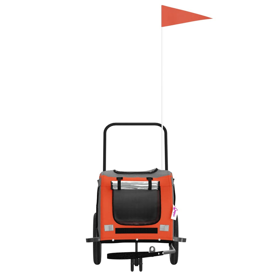 Hondenfietstrailer Oxford Stof En Ijzer Oranje En Zwart 122 x 52 x 53 cm orange
