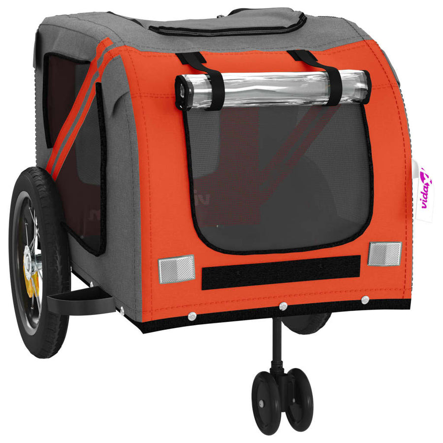 Hondenfietstrailer Oxford Stof En Ijzer Oranje En Zwart 122 x 52 x 53 cm orange