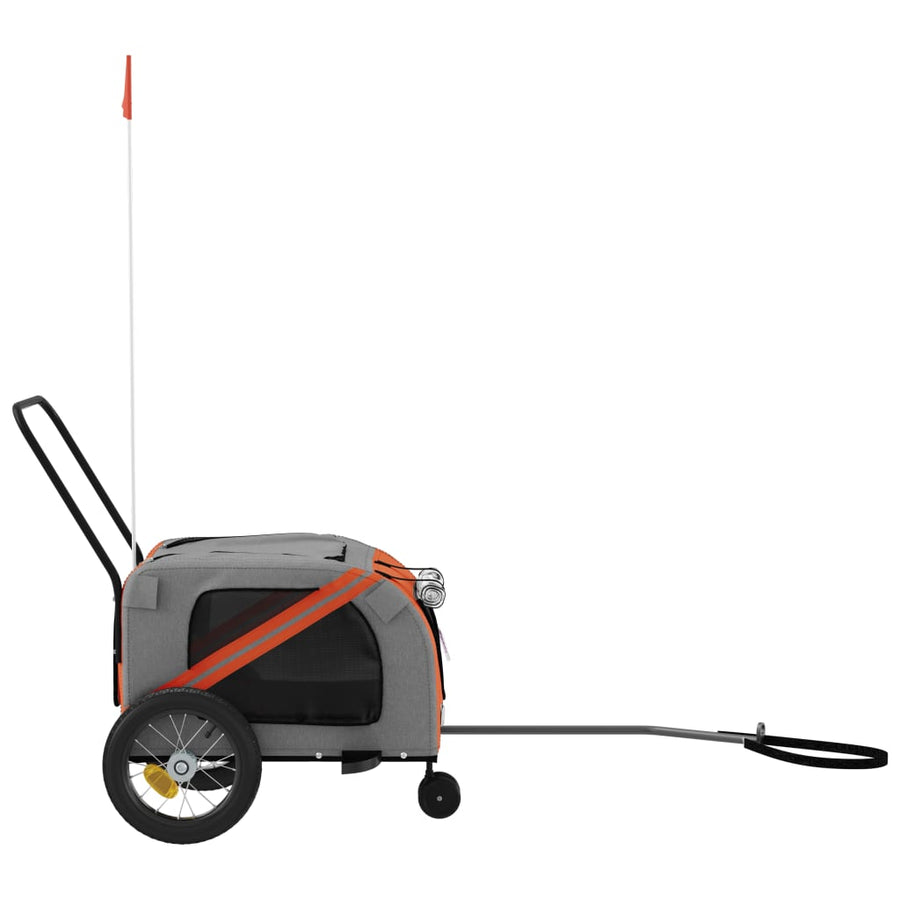 Hondenfietstrailer Oxford Stof En Ijzer Oranje En Zwart 122 x 52 x 53 cm orange