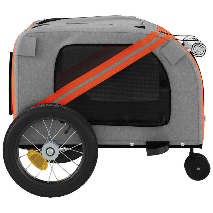 Hondenfietstrailer Oxford Stof En Ijzer Oranje En Zwart 122 x 52 x 53 cm orange
