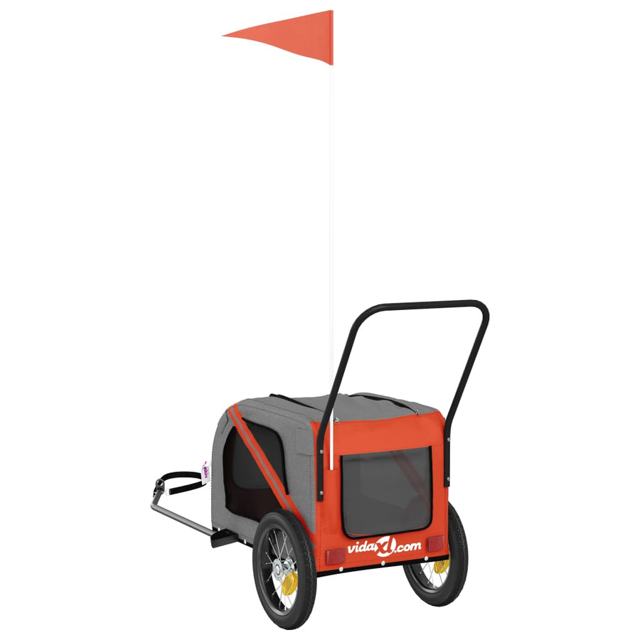 Hondenfietstrailer Oxford Stof En Ijzer Oranje En Zwart 122 x 52 x 53 cm orange
