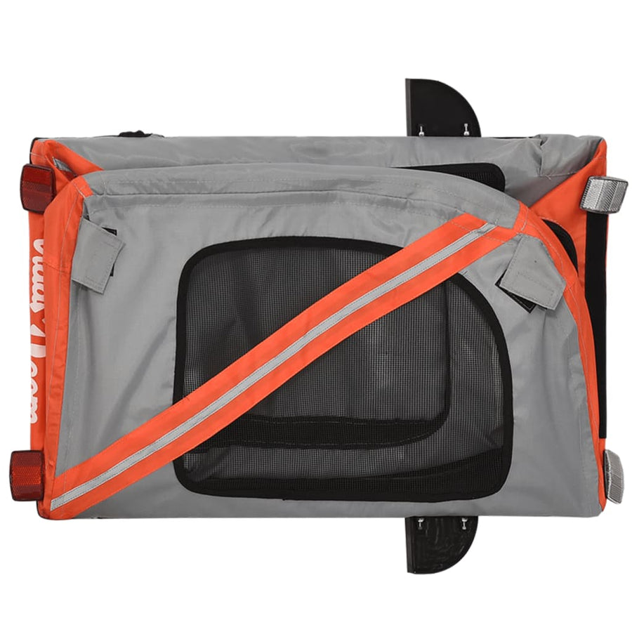 Hondenfietstrailer Oxford Stof En Ijzer Oranje En Zwart 122 x 52 x 53 cm orange