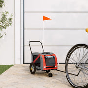 Hondenfietstrailer 122x52x53 cm oranje zwart