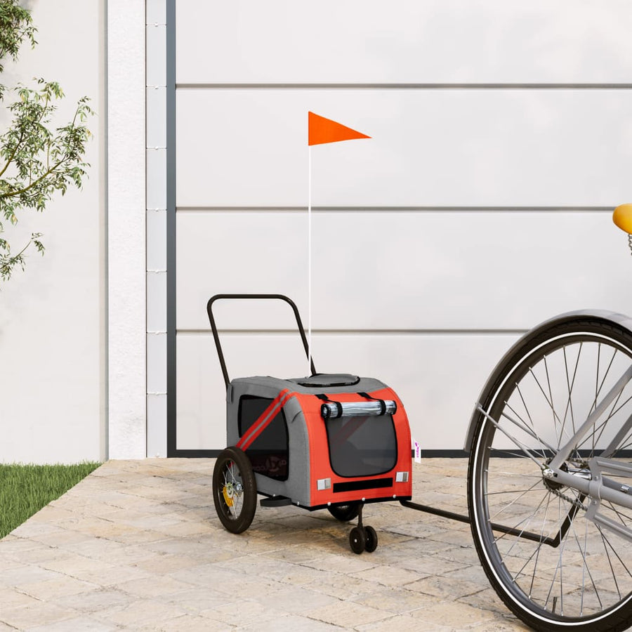 Hondenfietstrailer Oxford Stof En Ijzer Oranje En Zwart 122 x 52 x 53 cm orange
