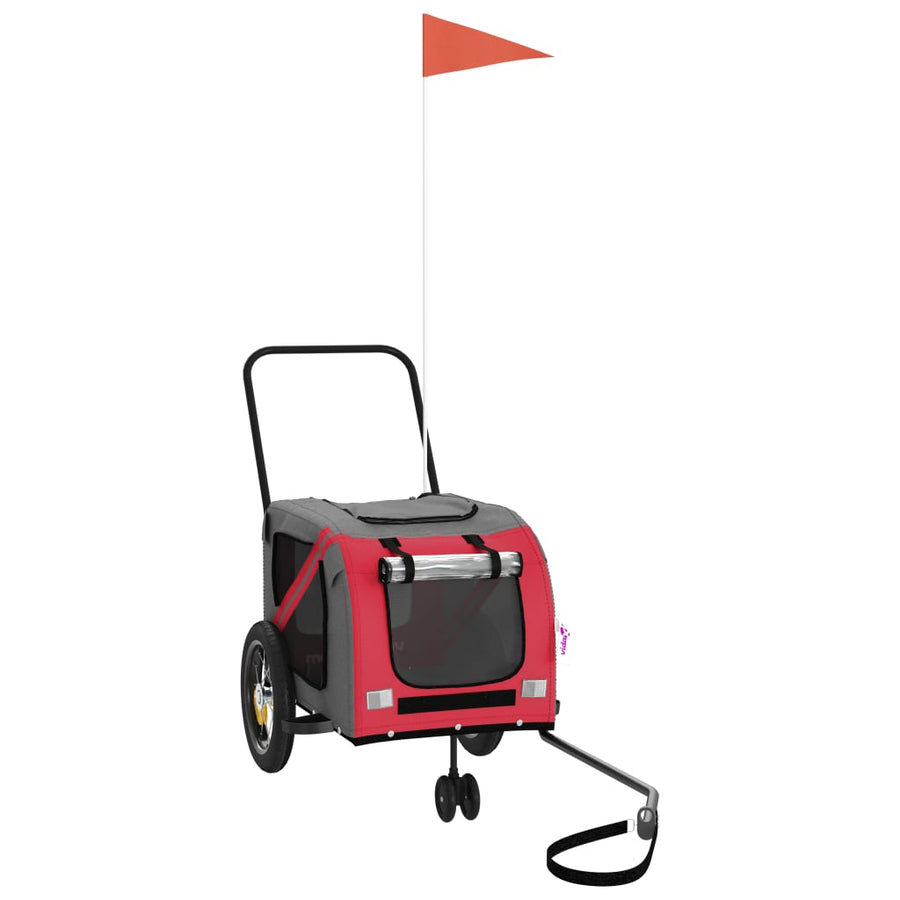 Hondenfietstrailer Oxford Stof En Ijzer En Zwart 122 x 52 x 53 cm Rood