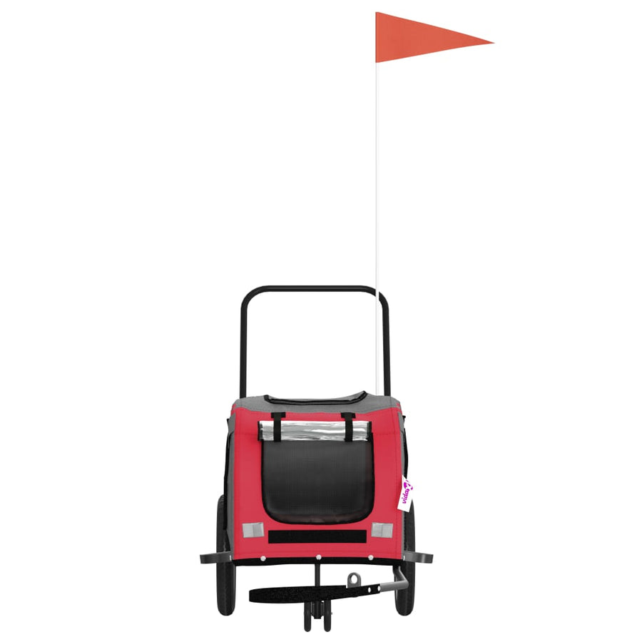 Hondenfietstrailer Oxford Stof En Ijzer En Zwart 122 x 52 x 53 cm Rood