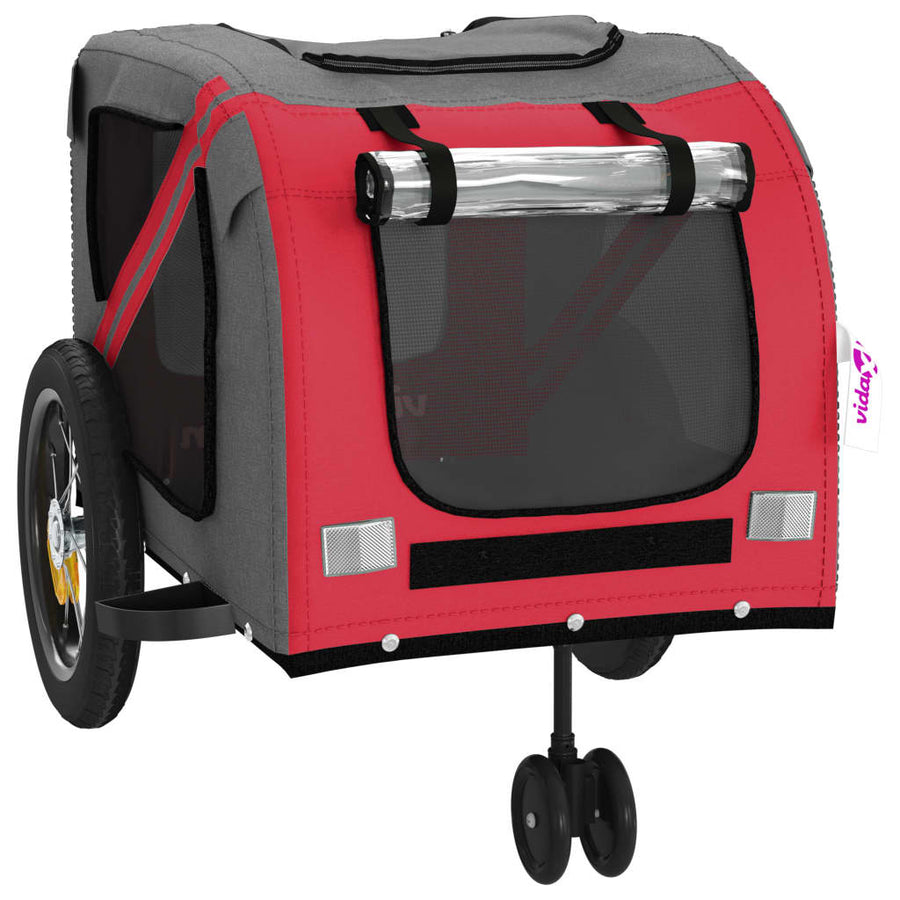 Hondenfietstrailer Oxford Stof En Ijzer En Zwart 122 x 52 x 53 cm Rood