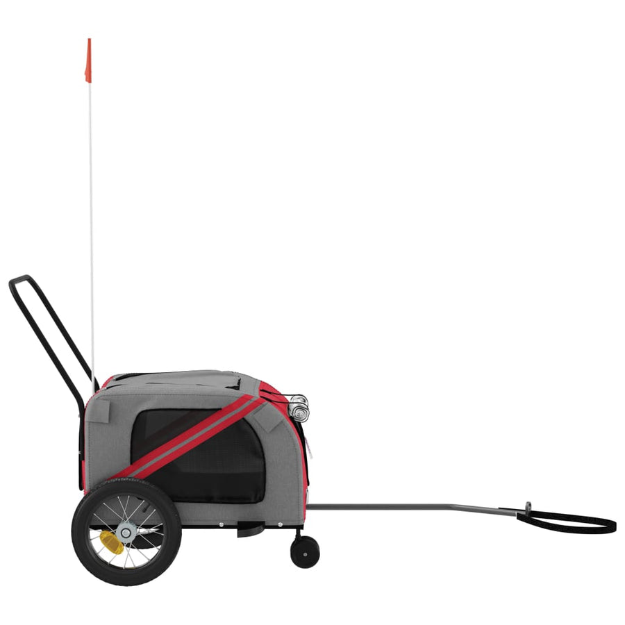 Hondenfietstrailer Oxford Stof En Ijzer En Zwart 122 x 52 x 53 cm Rood