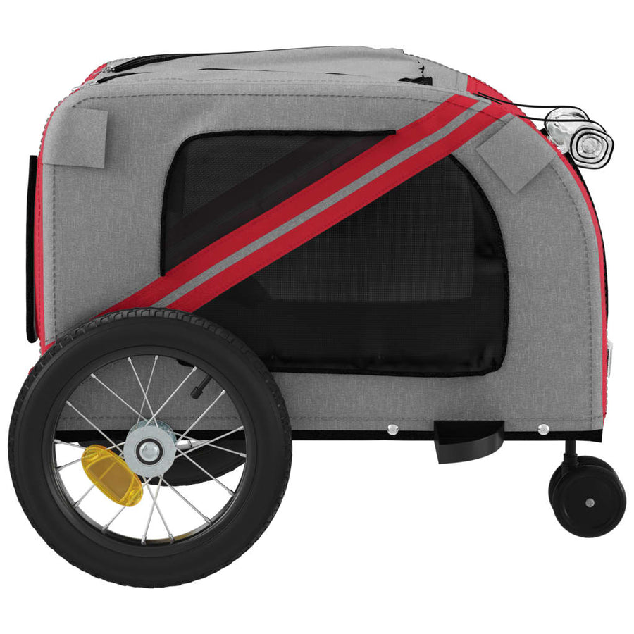 Hondenfietstrailer Oxford Stof En Ijzer En Zwart 122 x 52 x 53 cm Rood