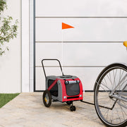 Hondenfietstrailer 122x52x53 cm rood zwart
