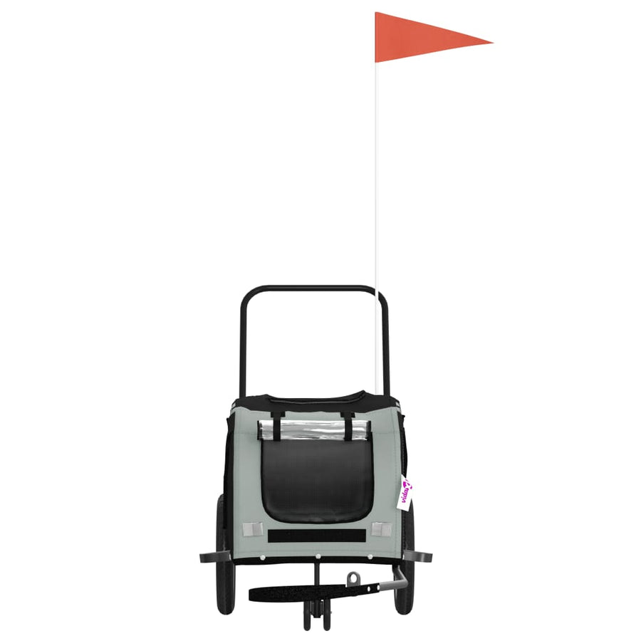 Hondenfietstrailer Oxford Stof En Ijzer En Zwart 122 x 52 x 53 cm Grijs