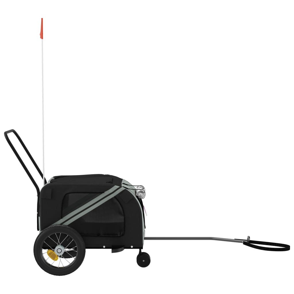 Hondenfietstrailer Oxford Stof En Ijzer En Zwart 122 x 52 x 53 cm Grijs
