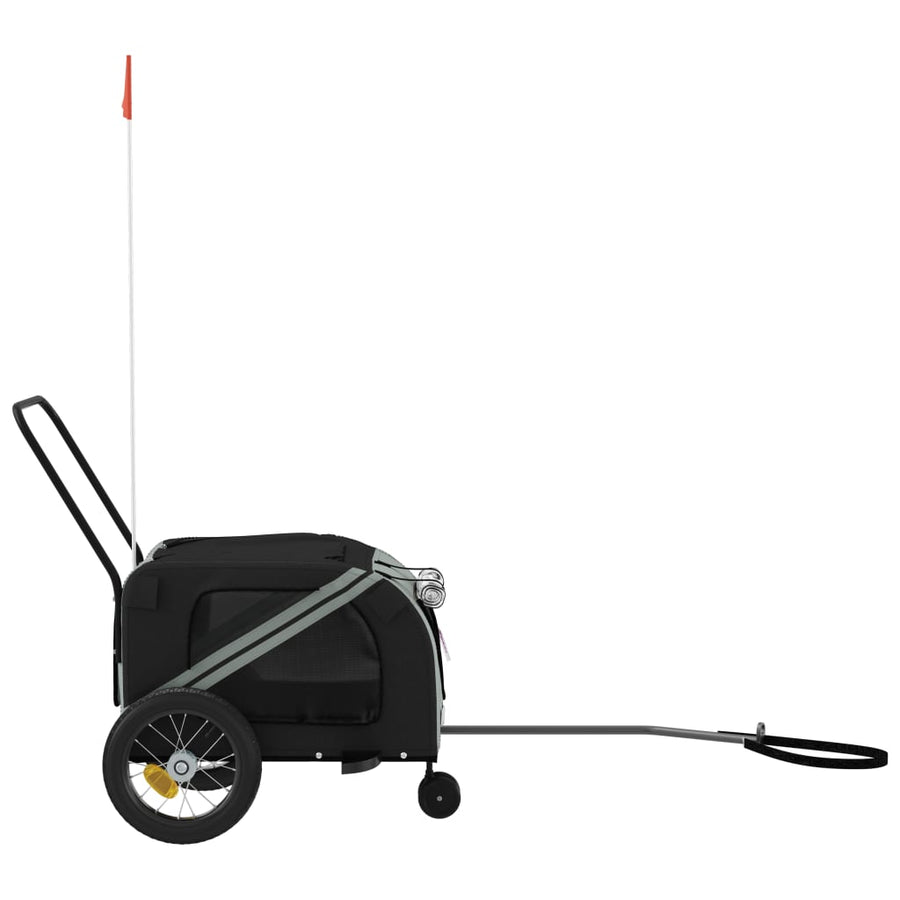 Hondenfietstrailer Oxford Stof En Ijzer En Zwart 122 x 52 x 53 cm Grijs