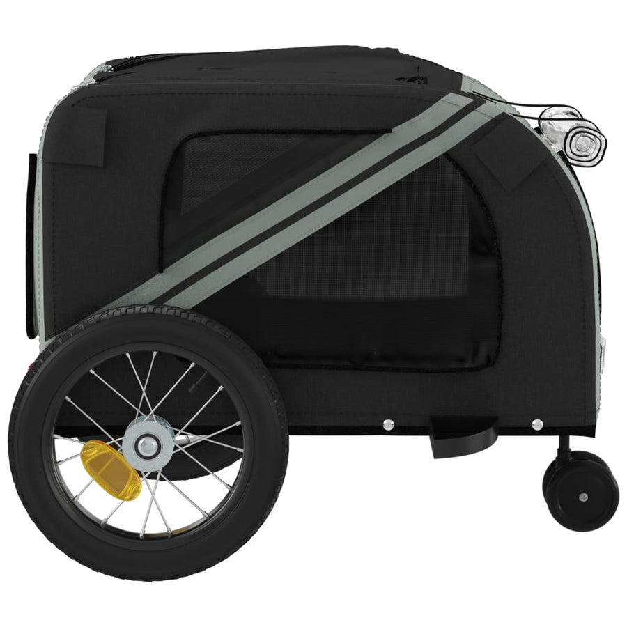 Hondenfietstrailer Oxford Stof En Ijzer En Zwart 122 x 52 x 53 cm Grijs