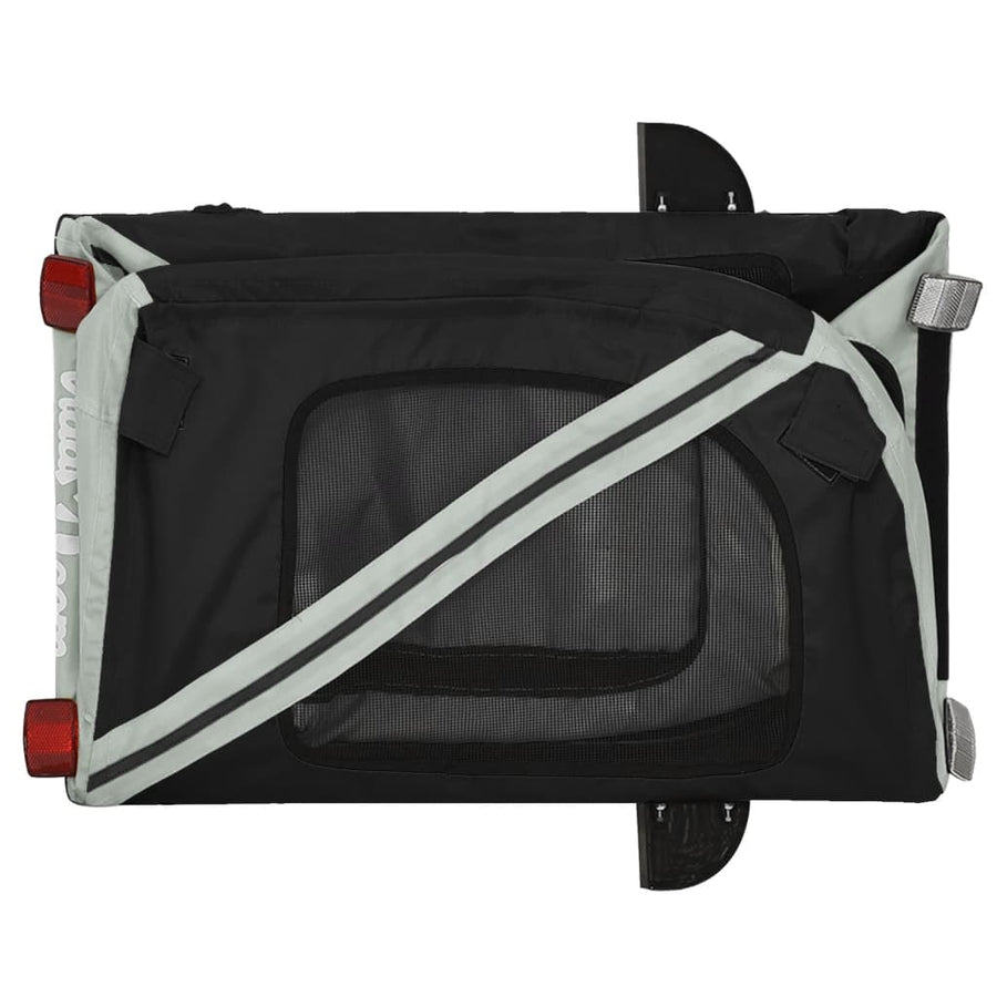 Hondenfietstrailer Oxford Stof En Ijzer En Zwart 122 x 52 x 53 cm Grijs