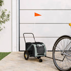 Hondenfietstrailer 122x52x53 cm grijs zwart