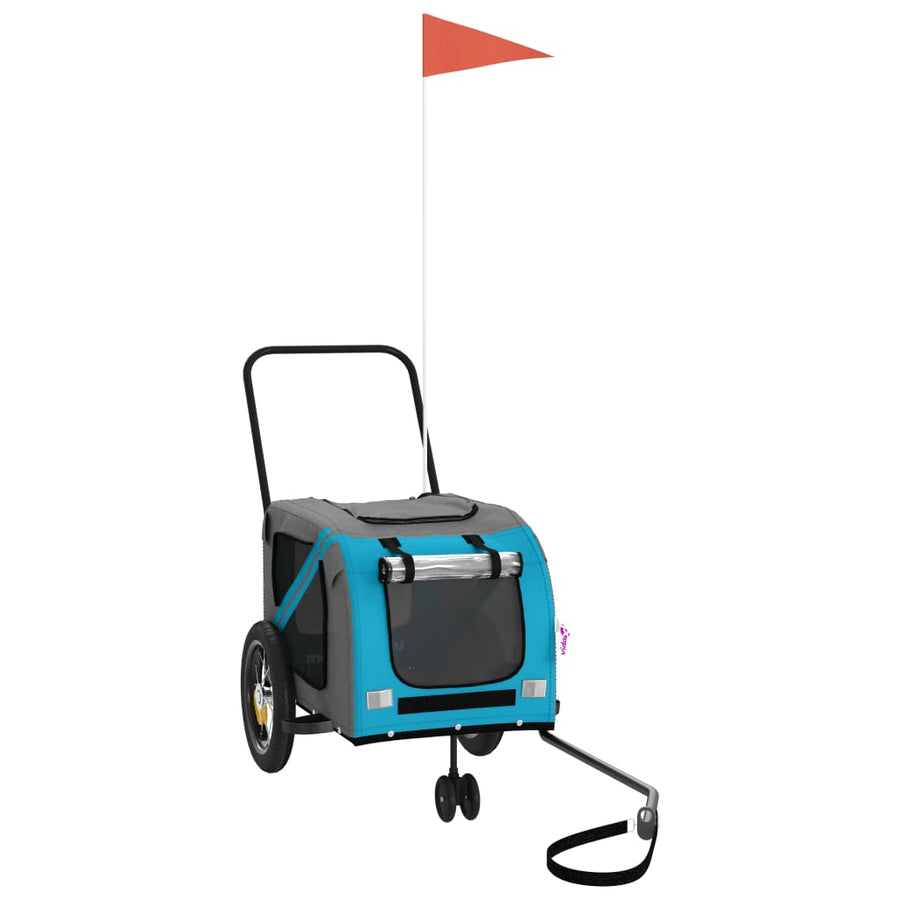 Hondenfietstrailer Oxford Stof En Ijzer En Zwart 122 x 52 x 53 cm Blauw