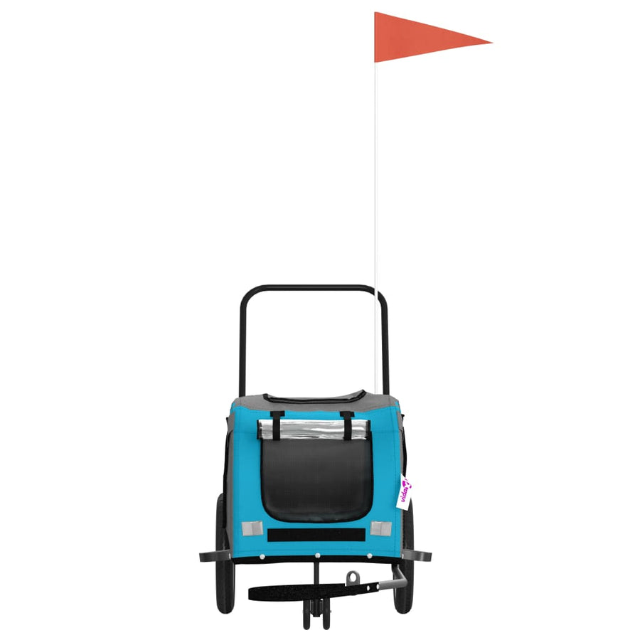 Hondenfietstrailer Oxford Stof En Ijzer En Zwart 122 x 52 x 53 cm Blauw