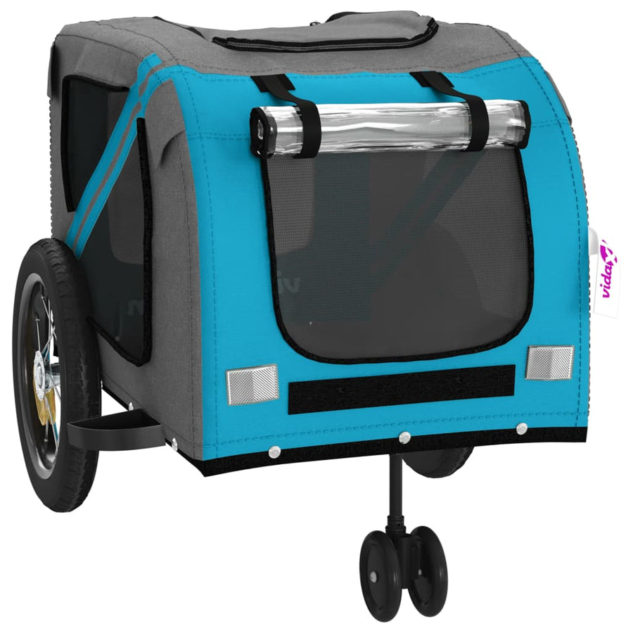 Hondenfietstrailer Oxford Stof En Ijzer En Zwart 122 x 52 x 53 cm Blauw