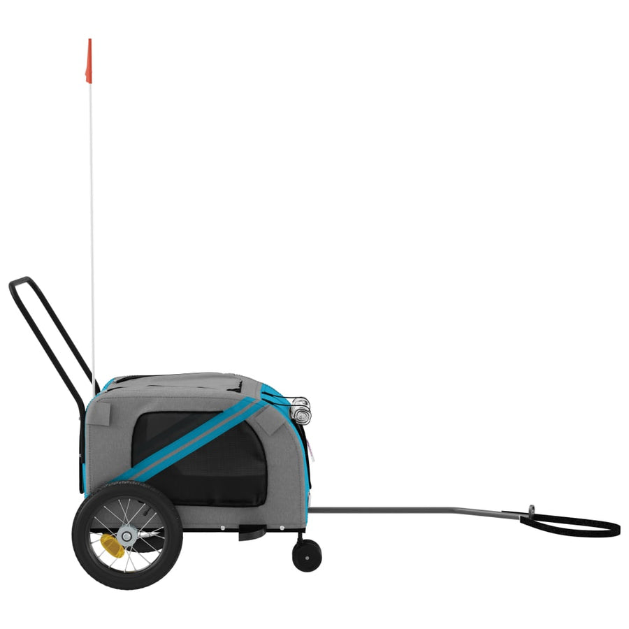 Hondenfietstrailer Oxford Stof En Ijzer En Zwart 122 x 52 x 53 cm Blauw
