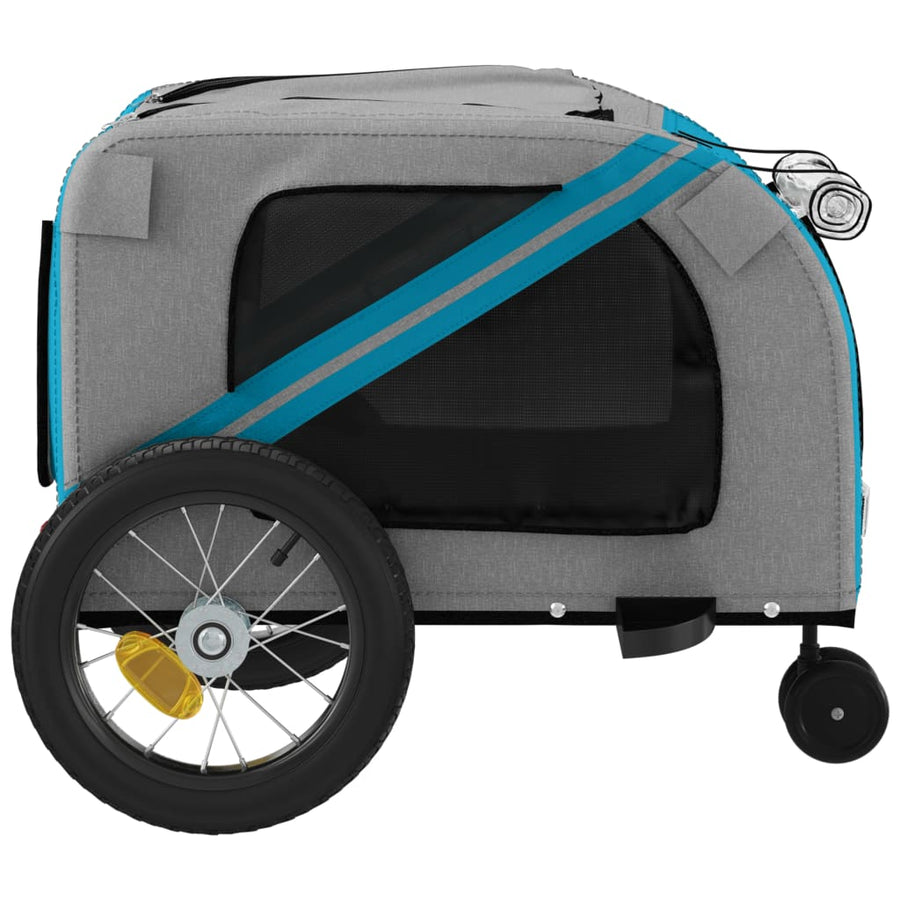 Hondenfietstrailer Oxford Stof En Ijzer En Zwart 122 x 52 x 53 cm Blauw