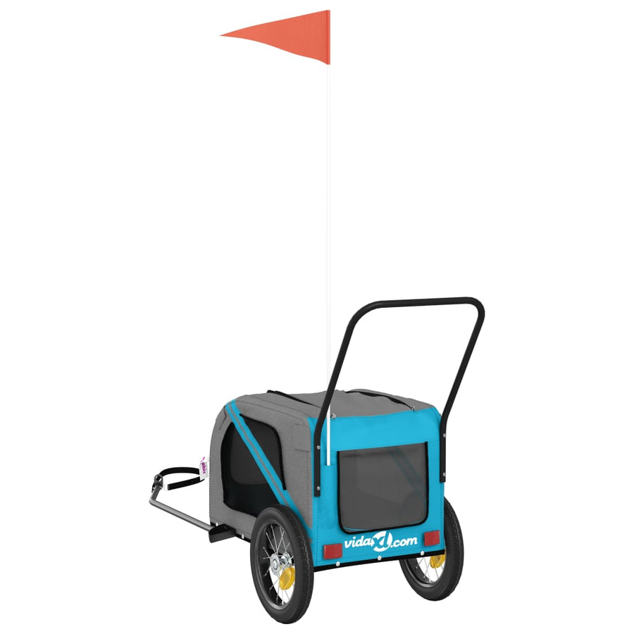 Hondenfietstrailer Oxford Stof En Ijzer En Zwart 122 x 52 x 53 cm Blauw