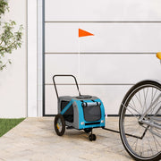Hondenfietstrailer 122x52x53 cm blauw zwart