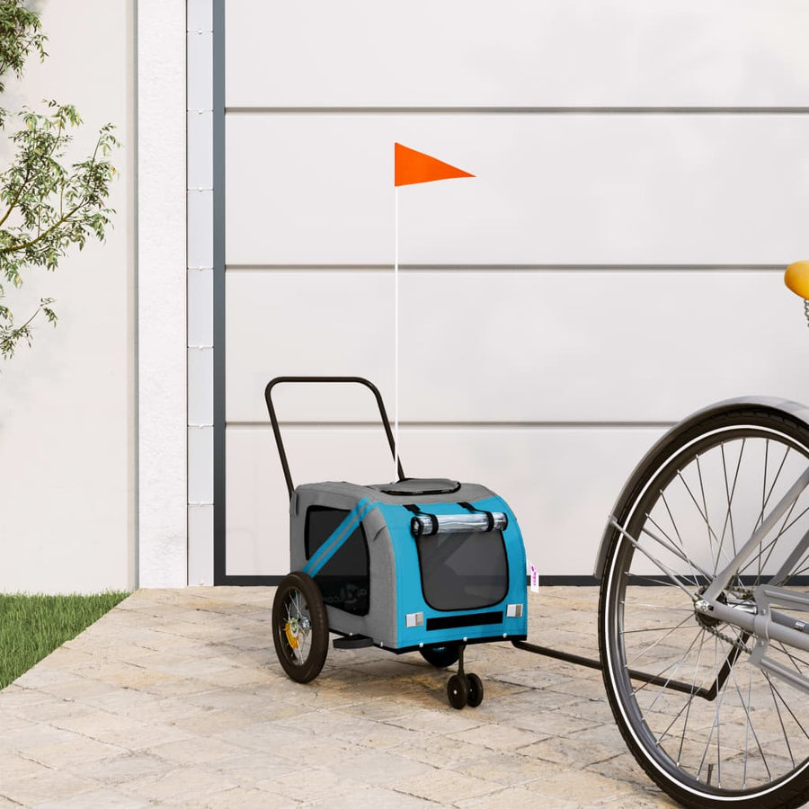 Hondenfietstrailer Oxford Stof En Ijzer En Zwart 122 x 52 x 53 cm Blauw