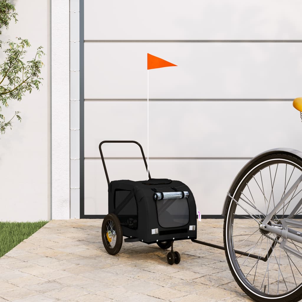 Hondenfietstrailer Oxford Stof En Ijzer 122 x 52 x 53 cm Zwart