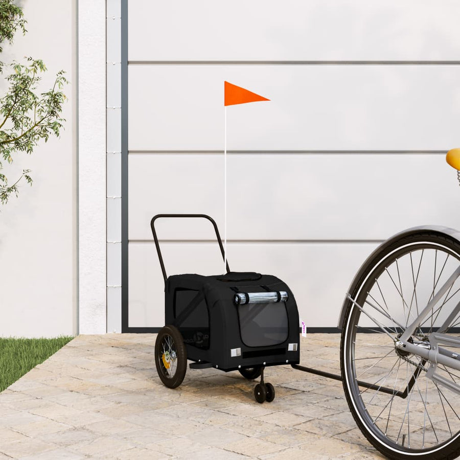 Hondenfietstrailer Oxford Stof En Ijzer 122 x 52 x 53 cm Zwart