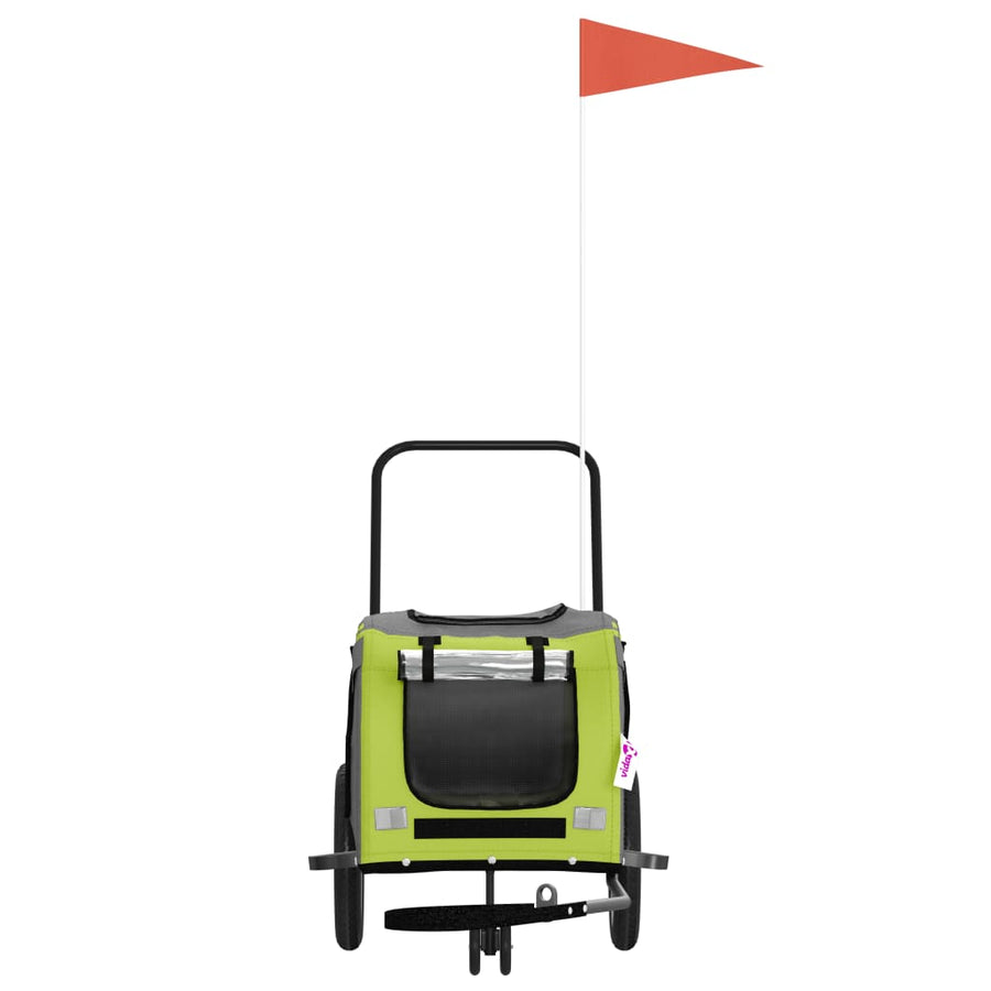 Hondenfietstrailer Oxford Stof En Ijzer En Zwart 122 x 52 x 53 cm Groen