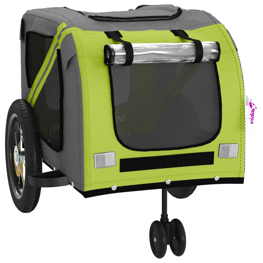 Hondenfietstrailer Oxford Stof En Ijzer En Zwart 122 x 52 x 53 cm Groen