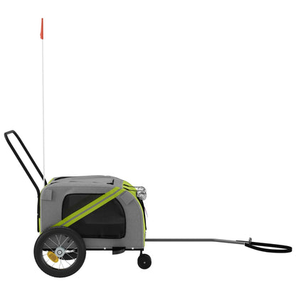Hondenfietstrailer Oxford Stof En Ijzer En Zwart 122 x 52 x 53 cm Groen