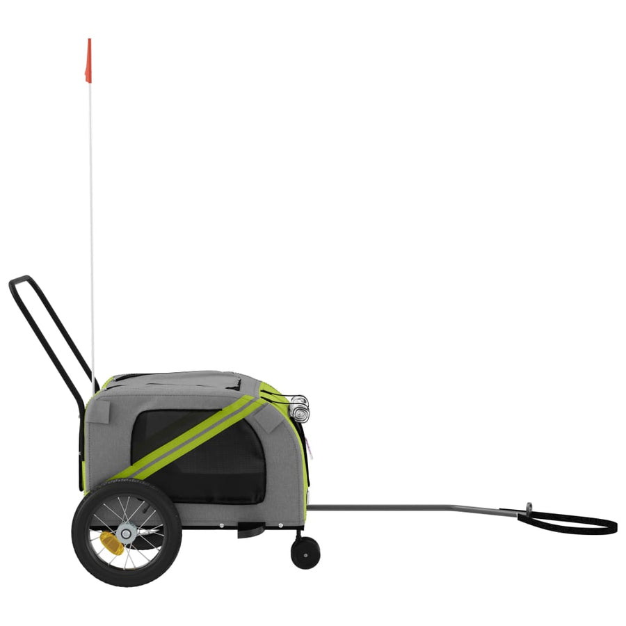 Hondenfietstrailer Oxford Stof En Ijzer En Zwart 122 x 52 x 53 cm Groen