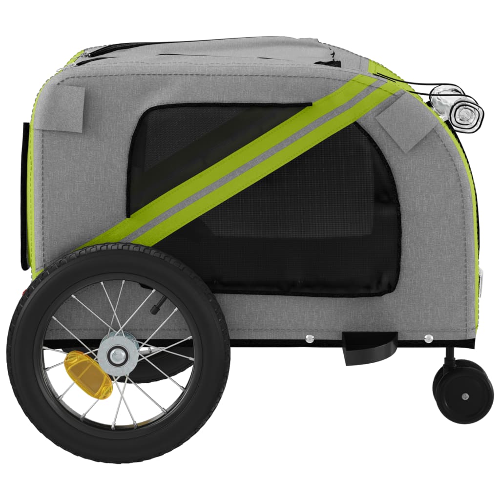 Hondenfietstrailer Oxford Stof En Ijzer En Zwart 122 x 52 x 53 cm Groen